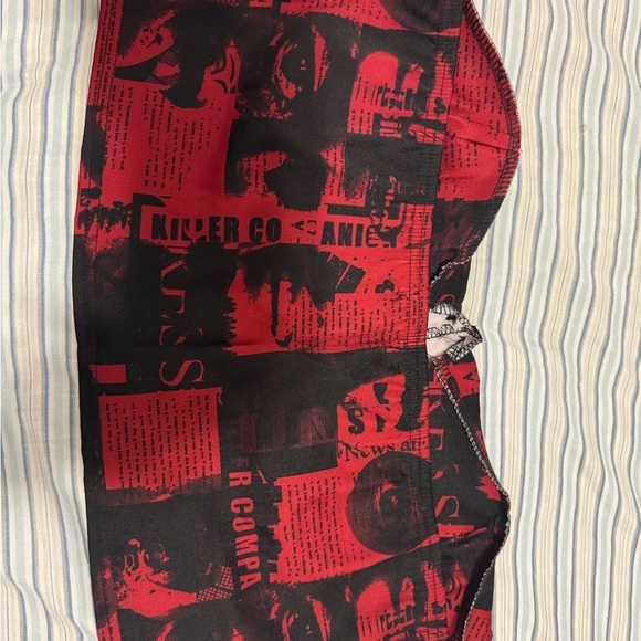 PrettyLittleThing Red and Black Graphic Bustier size USA 12 - Picture 7 of 10